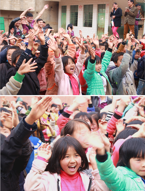 ​师生依依不舍送别志愿者——直一部巧家青年督导志愿队为松梁小学献爱心