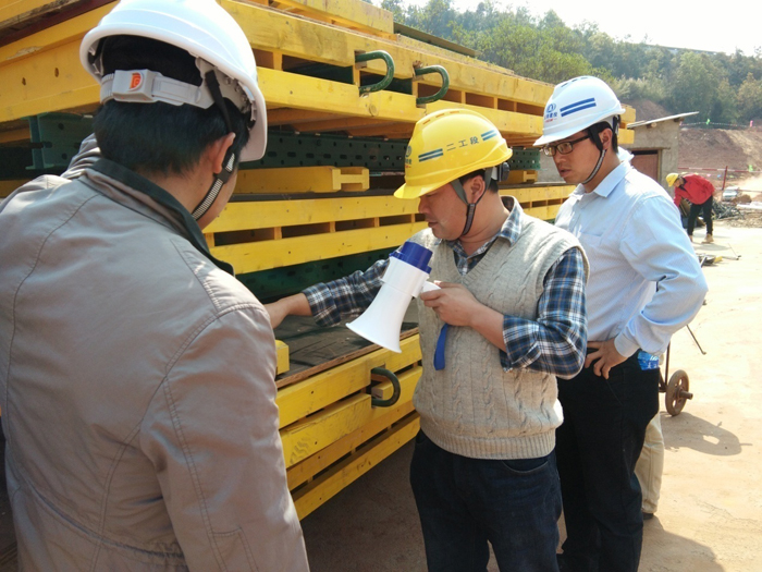 大戛高速各参建单位观摩二工段悬臂翻模(木模)施工技术